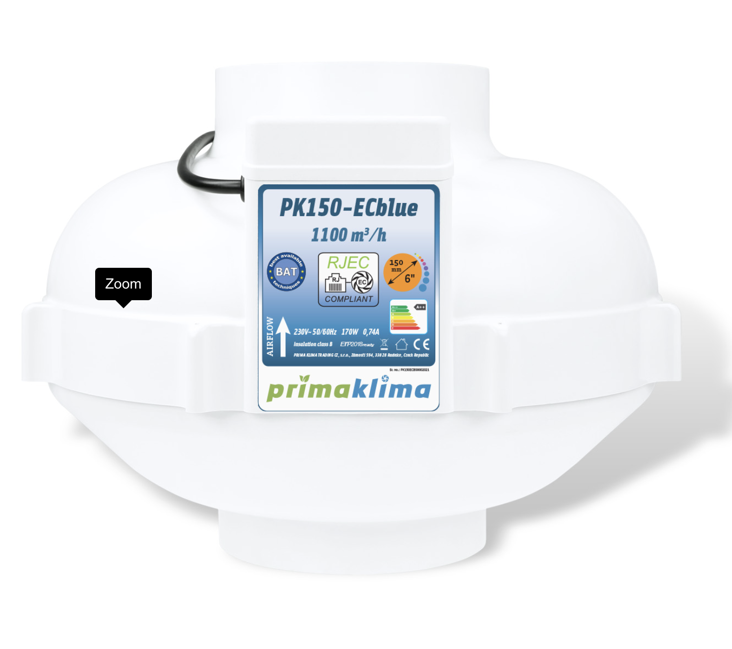 Prima Klima PK150-ECblue 1100 м³/ч – канальный вентилятор – купить с доставкой