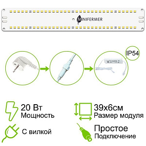  MiniFermer Quantum Line 40см*6см 20Вт - фото 1